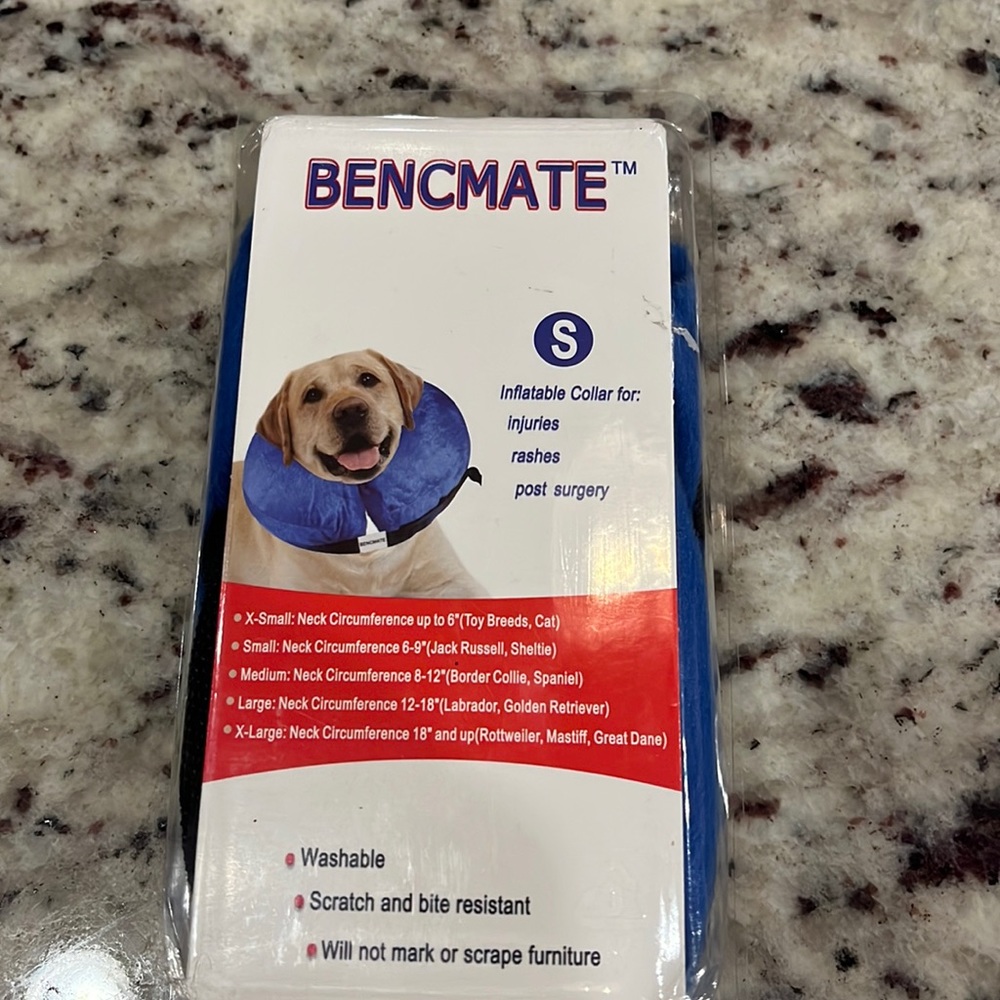 New. BENCMATE size small inflatable collar
